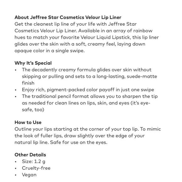 NIB Jeffree Star Velour Lip Liner Crocodile Tears Full Size 1.2g - Picture 10 of 10